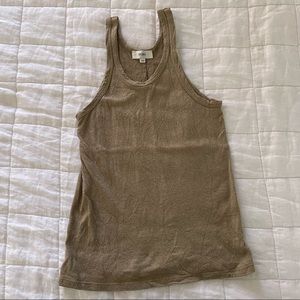 Raw silk boy tank in sage